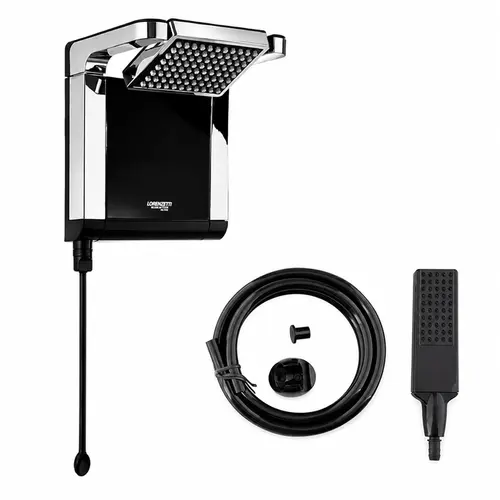 Chuveiro eletrônico acqua star ultra 220v 7800w preto e cromado - LORENZETTI