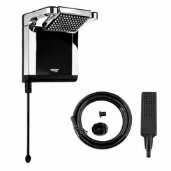 Chuveiro eletrônico acqua star ultra 220v 7800w preto e cromado - LORENZETTI