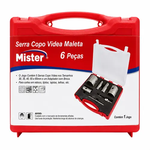 Serra Copo Vídea Maleta 6 Peças – Mister