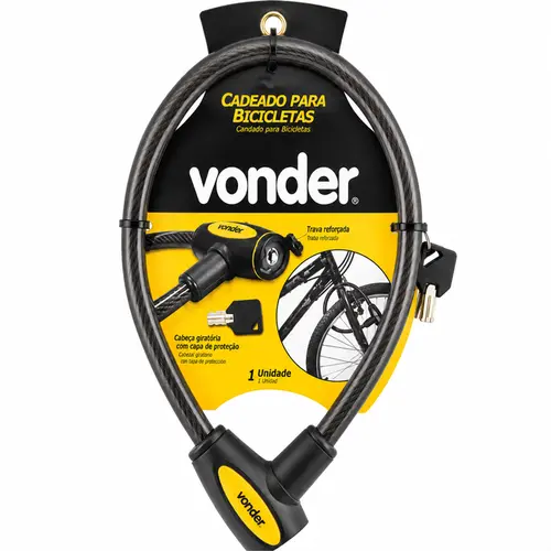 Cadeado para bicicleta 60cm plastificado - Vonder