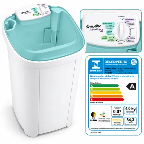 Tanquinho 4kg Superpop Branco - Mueller