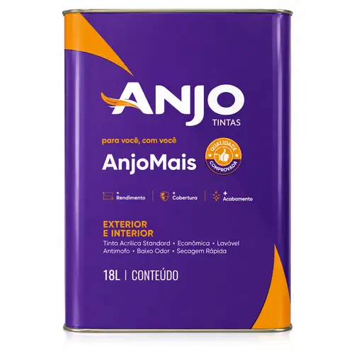 Tinta acrilica anjomais fosco premium 18L branco - ANJO