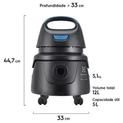 Aspirador de Pó e Água Electrolux 1400W c/ Conjunto de Acessórios e Rodas 360°